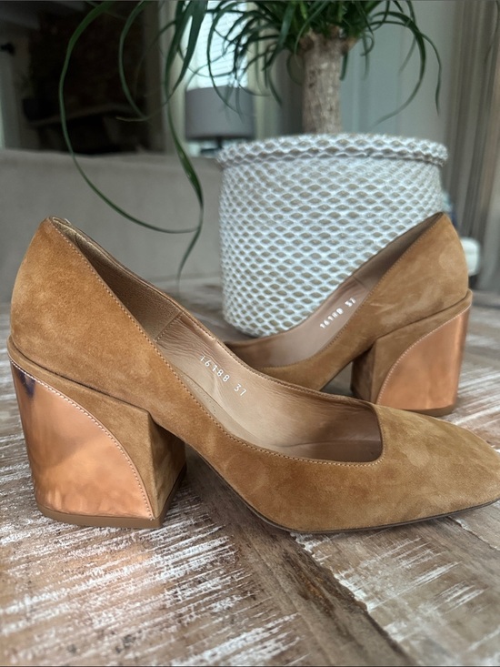 Dries Van Noten Shoes - Dries Van Noten Suede Block Pumps Size 37
